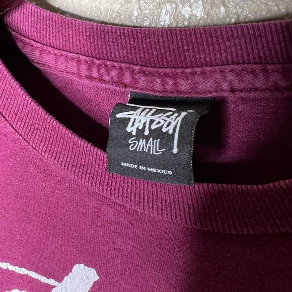Stussy Burgundy 8 Ball T Shirt Small - Picture 3 of 4